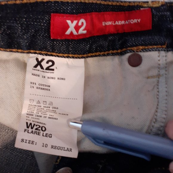 X2 Denim Laboratory Flare Leg Women's Jeans - Dark wash cool fade -  SZ 10 Reg - Picture 10 of 13